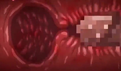 Hentai babe strokes a dick with her huge boobs