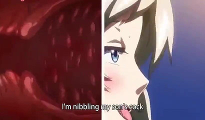 Hentai babe strokes a dick with her huge boobs