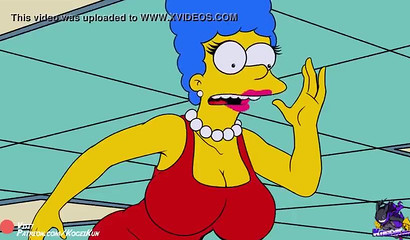 Anime wife Marge Simspson caught showing her big boobs