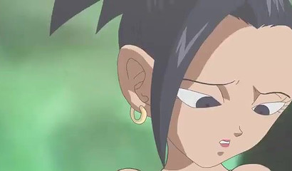 Big boobed Caulifla & her girlfriend humping a rod in an anime 3some