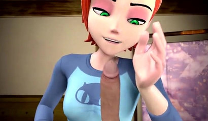 Ginger Gwen Tennyson blows & fucks monster cocks in compilation