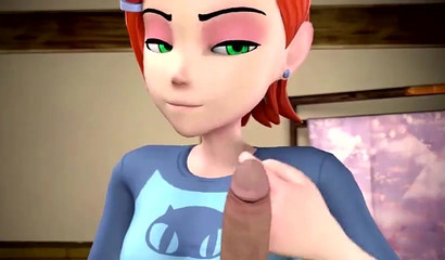 Ginger Gwen Tennyson blows & fucks monster cocks in compilation