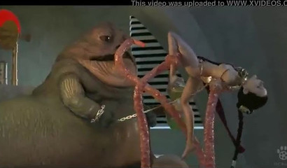 Submissive princess gets dominated by tentacles