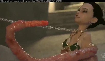 Submissive princess gets dominated by tentacles