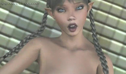 Wild elf shamelessly fucks in public