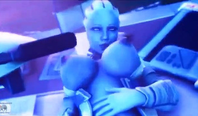 Alien with big tits fucks Shepard from Mass Effect