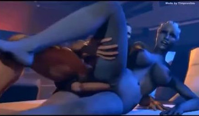 Alien with big tits fucks Shepard from Mass Effect
