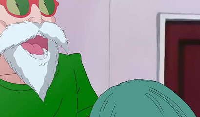 Horny Bulma from Dragon cartoon fucks 2 dicks at once