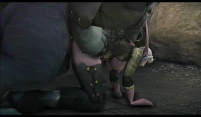 Petite elf babe gets captured and fucked by a wild wolf