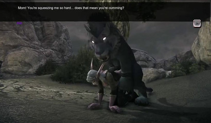 Petite elf babe gets captured and fucked by a wild wolf