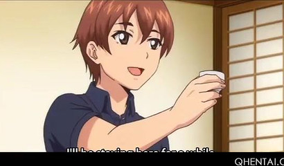 Hentai babe reveals her big tits & gives oral pleasure