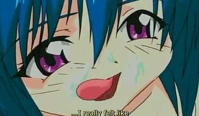 Hentai slut worships and rides a stiff penis