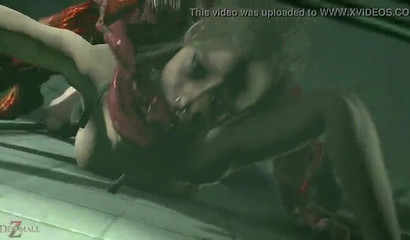 Busty 3d brunette gets fucked by a tentacle monster