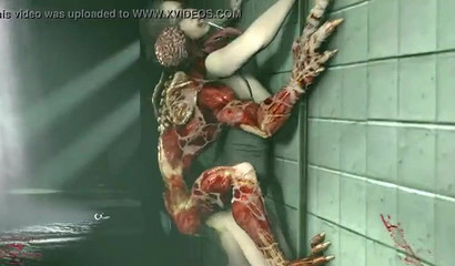 Busty 3d brunette gets fucked by a tentacle monster