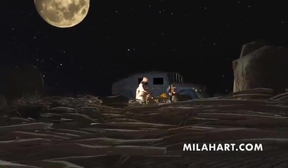 Sexy cheetah takes a cock up her asshole outside