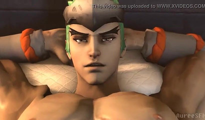 Two strong anime dudes screw each other roughly