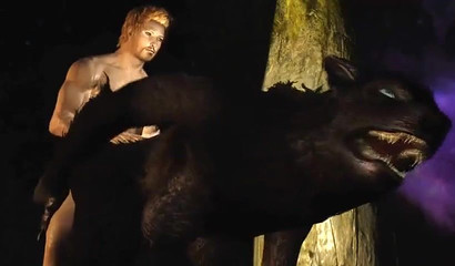 Sexy babe joins her hubby & monster in a 3D threesome