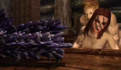 Sexy babe joins her hubby & monster in a 3D threesome