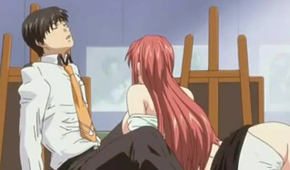 Bitchy redhead Hentai angel is getting her mouth fucked by the boss