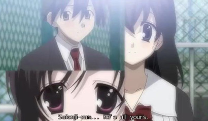 Brunette girl helping her classmate with the cock-sucking