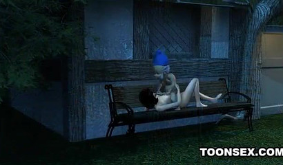 Excited Snow White fucks in the garden with a dwarf