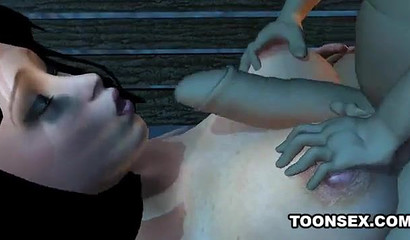 Excited Snow White fucks in the garden with a dwarf