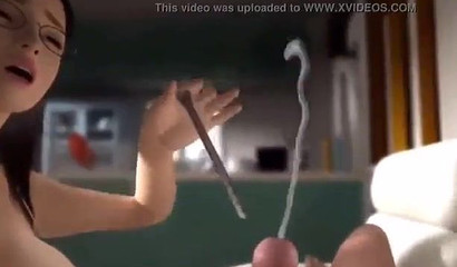 Girl fingering guy cock stuffing dildo into the urethra. 3d animation