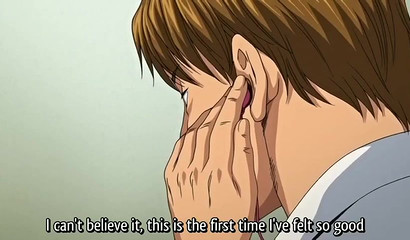 Brunette slides her panties to the side to take it