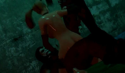 Harley Quinn endures a brutal banging session here