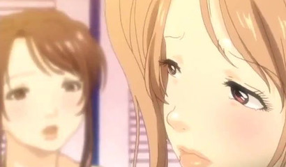 Lucky boy fucks two busty anime girls in porn cartoon