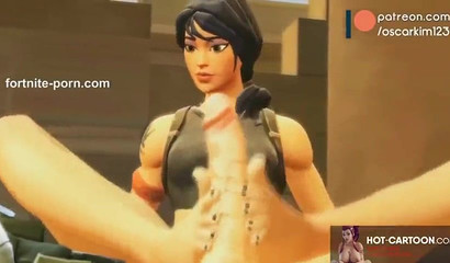 Gorgeous 3D doll with green hairs is sucking on the beach