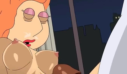 Horny redhead slut Lois Griffin from Family Guy ganbanged like a whore