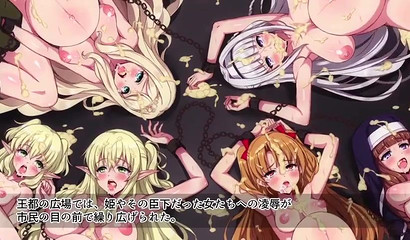 Helpless anime girls attacked and fucked by brutal orcs