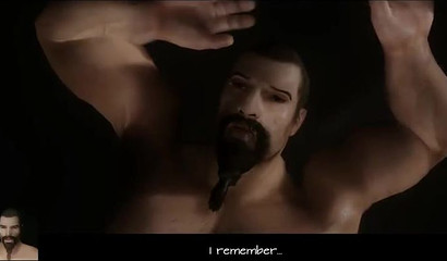 Chubby brunette bear riding this reptile creature's cock