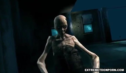 Busty brunette gal gets fucked by horny 3d zombie