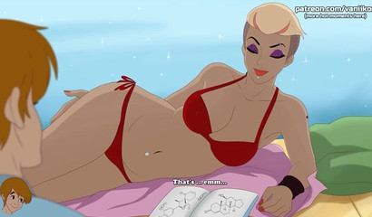 Beautiful bikini mom allows to touch her tits