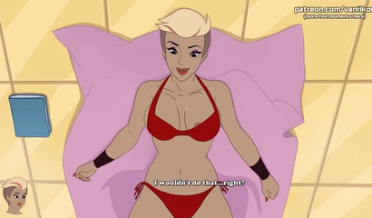 Beautiful bikini mom allows to touch her tits