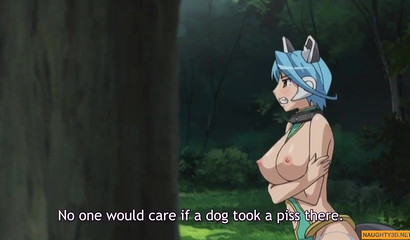 Anime bunny girl gets to worship a throbbing cock