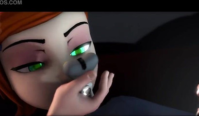 Tiny alien from Ben10 fucks Gwen in her mouth