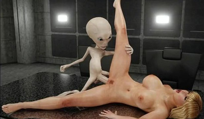 Tiny alien dude fucking an extremely thick blonde MILF