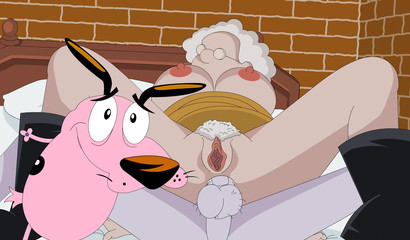 Old granny takes cock in her ass hole - Cowardly Dog porn cartoon