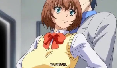 Shy anime girl gets creamed in the train