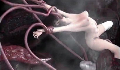 Extreme penetration with a huge tentacle monster