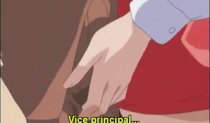 Busty redhead anime slut gets caught and fucked by vice principal