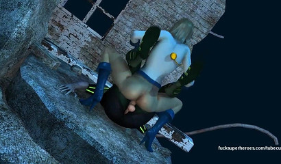 Powergirl and Green Lantern has really hardcore sex scene