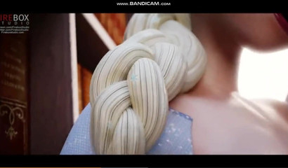 Queen Elsa and her lover have anal sex in the library