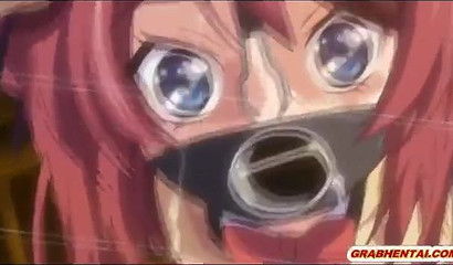 Deep fuck in ass and throat for hot anime girl in BDSM hentai