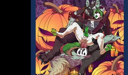 Furry Wolf Sex among Pumpkin