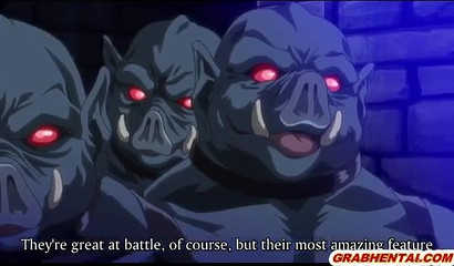 Young cartoon girl gangbanged by evil creatures