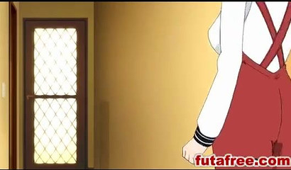 Shy anime boentai babe having sex on sofa
